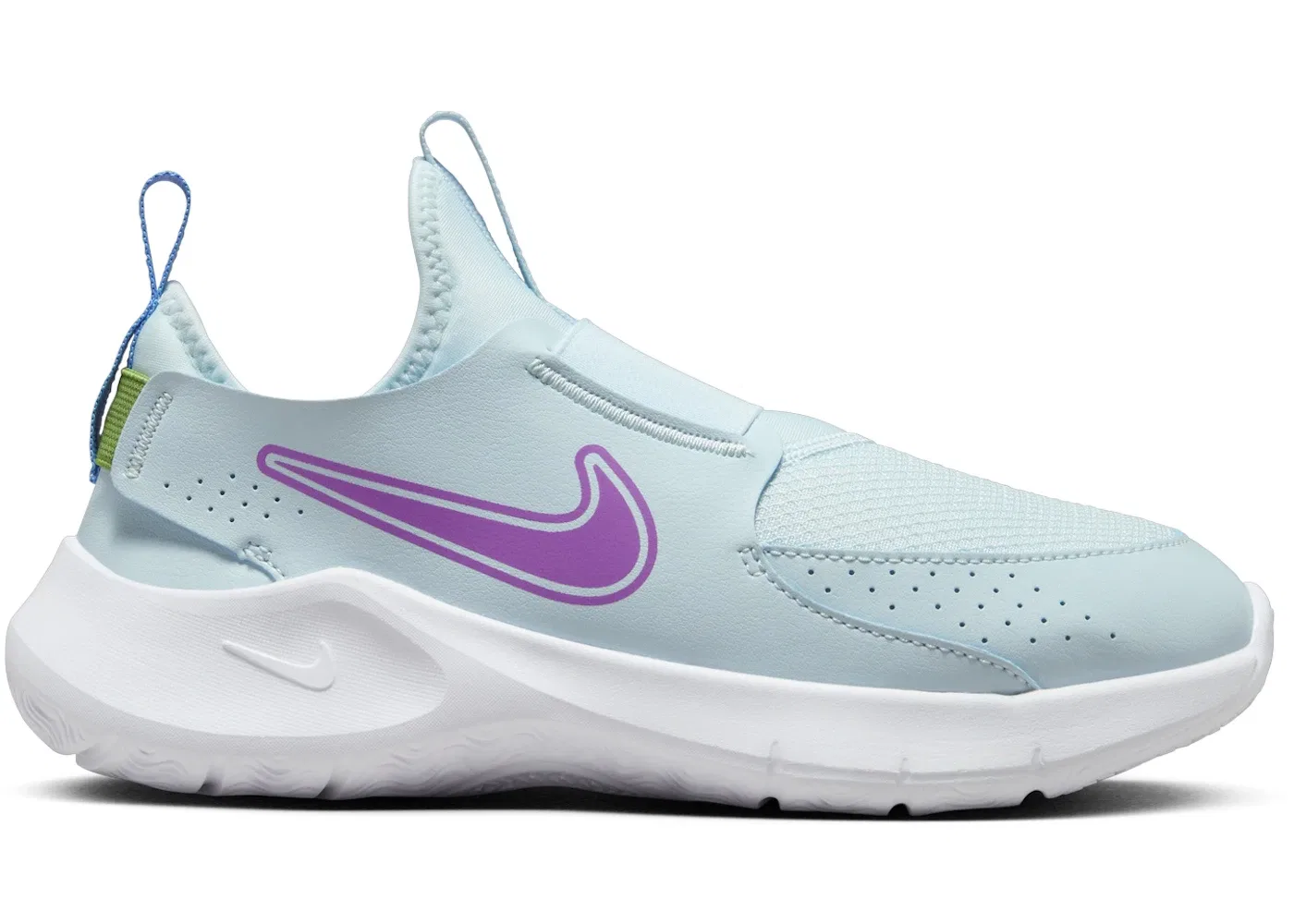 Детские кроссовки без шнурков Nike Flex Runner 3 Nike, Glacier Blue/University Blue/Chlorophyll/Hyper Violet