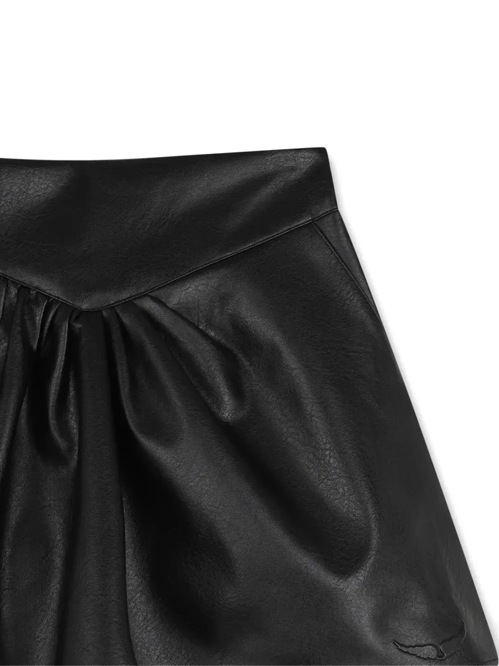Плиссированная юбка из искусственной кожи Zadig & Voltaire Kids, черный — фото 3