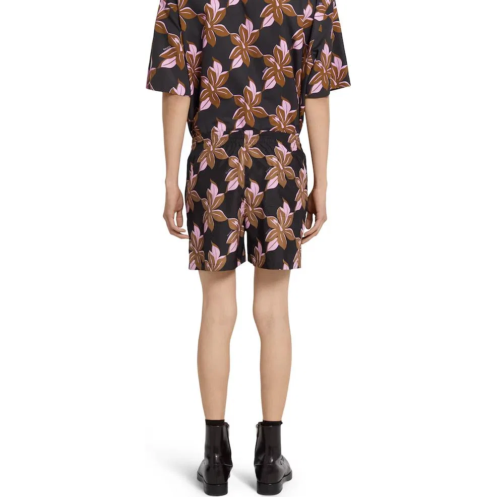 Пляжные шорты GUCCI SS25, мужские, темно-коричневые — фото 4
