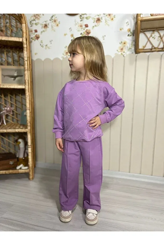 Детский комплект спортивного костюма для девочек Carla Mara, Purple
