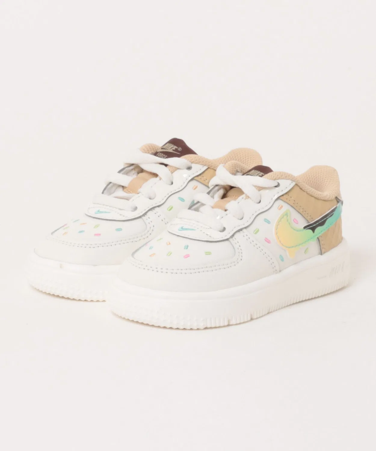 Детские кроссовки с принтом Nike Force 1 Low BT Lace KIV6207 133 Sail/Mltclr, Белый