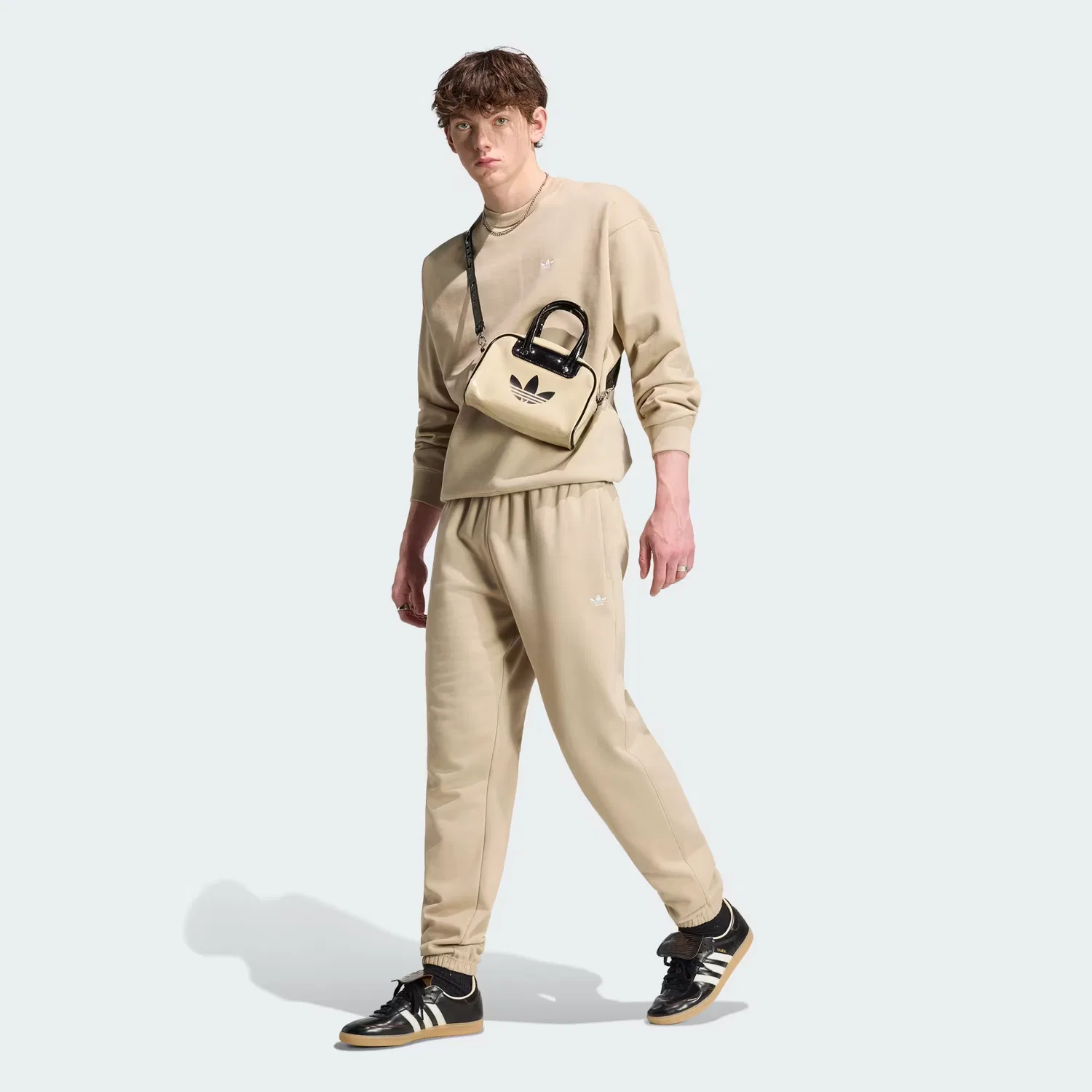 Мужские спортивные штаны из флиса Trefoil Essentials Adidas Originals, хаки — фото 3