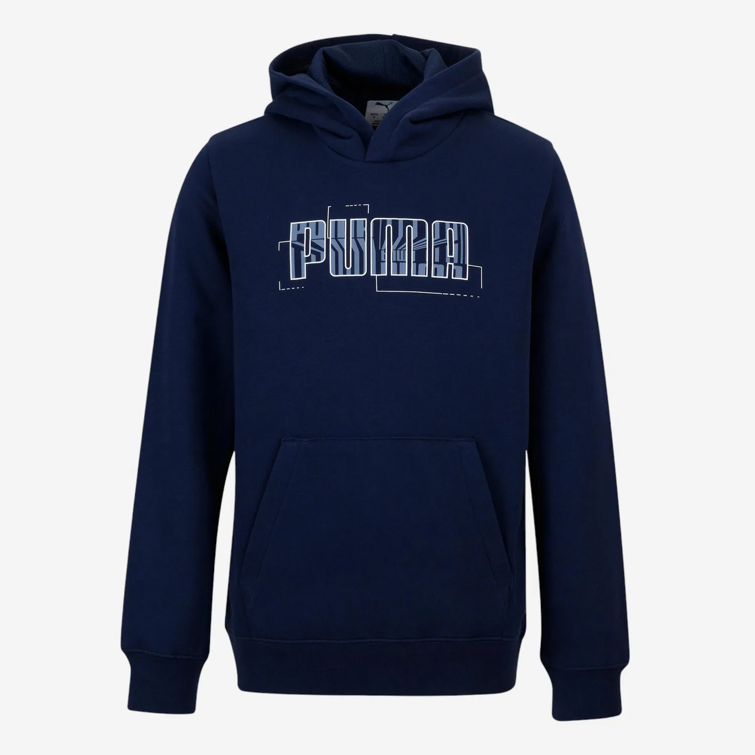 Детское худи с принтом Hoodie Kinder - Print blau Puma, Dunkelblau