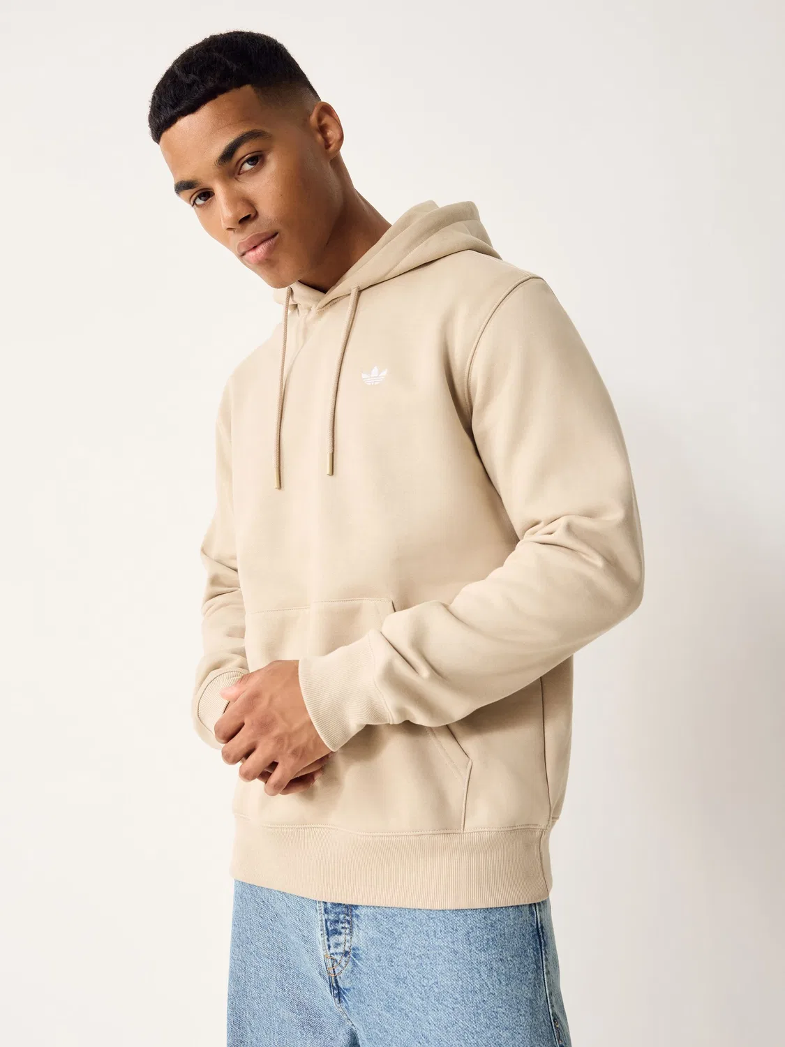 Худи, флисовое, Trefoil Essentials, adidas Originals, бежевый