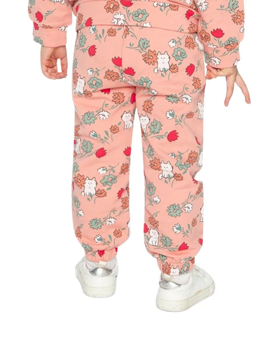 Спортивные брюки из футера с принтом Deux par Deux, Pink Cat Print — фото 4