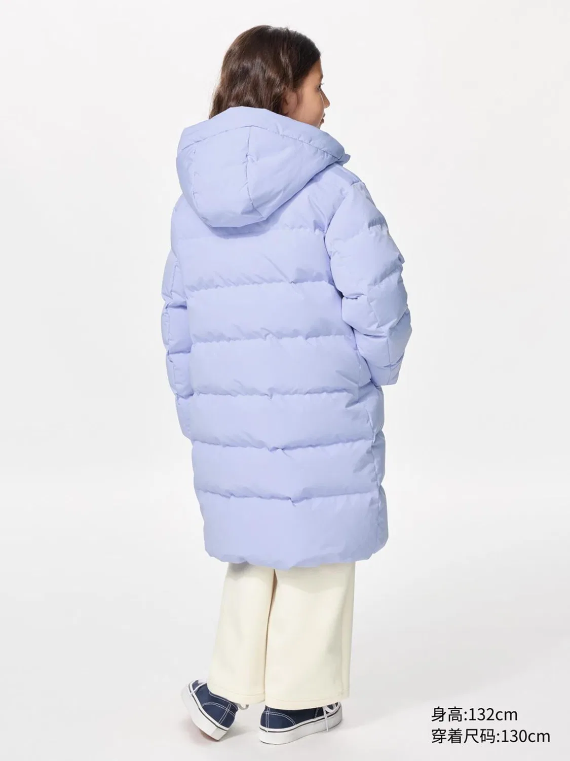 Детская теплая куртка-пуховик Uniqlo, светло-сиреневый — фото 4