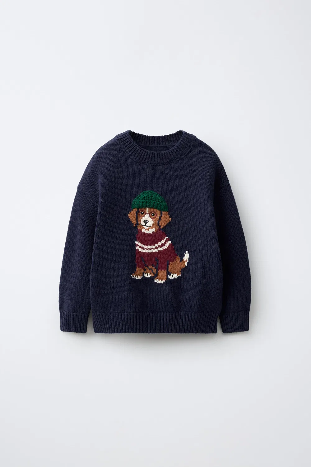 Вязаный свитер с вышивкой для собак ZARA, Navy blue