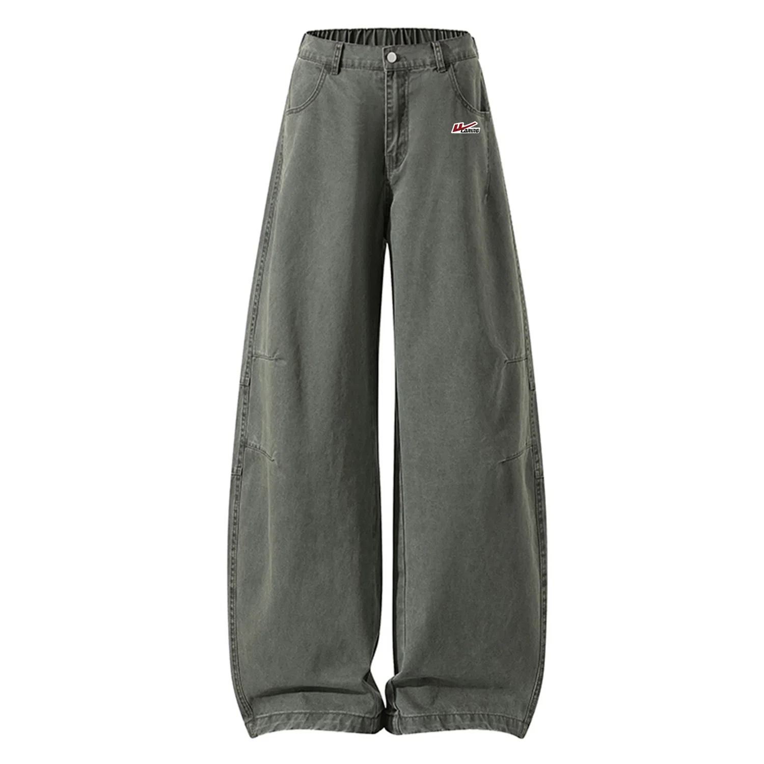 Женские брюки свободного кроя с широкими штанинами Casual Pants WARRIOR, Army Green (DIY Badge)