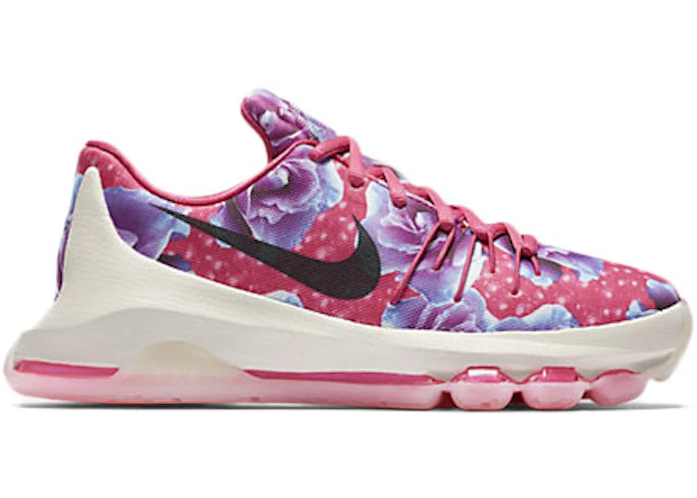 Детские кроссовки для мальчиков с высокой посадкой Nike KD 8, Vivid Pink/Hyper Turquoise/Pink Blast/Black