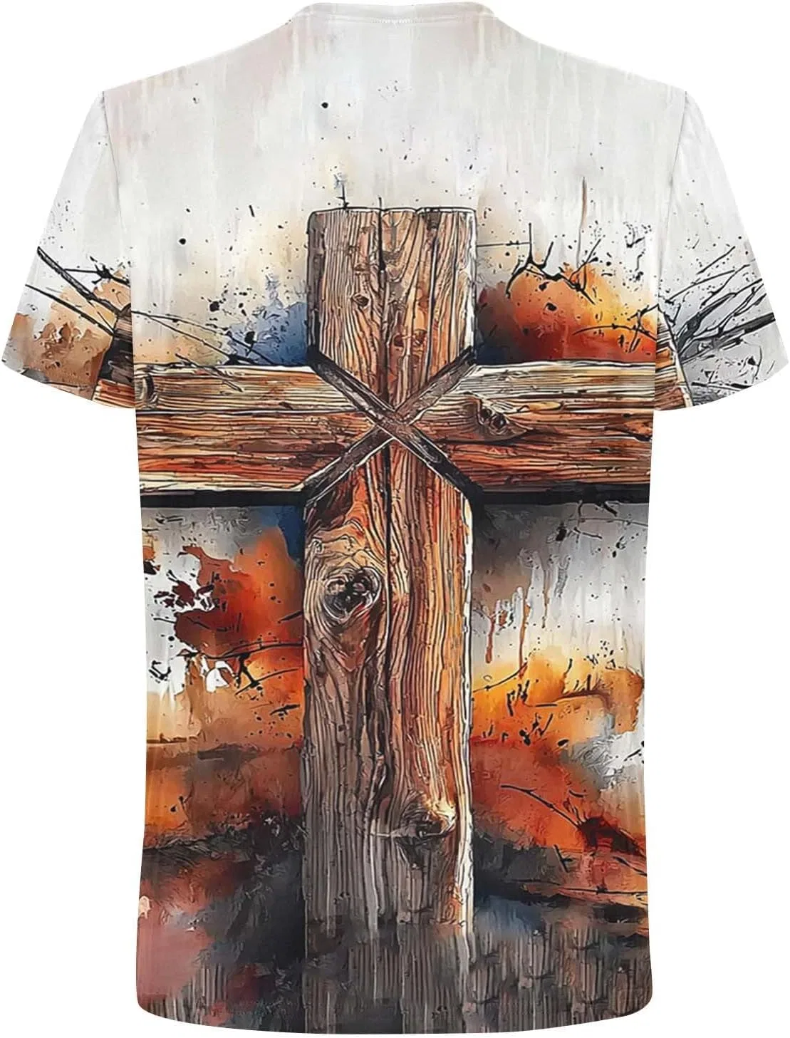 Мужская футболка с принтом креста Easter Short Sleeve Tshirts, Brown3 — фото 4