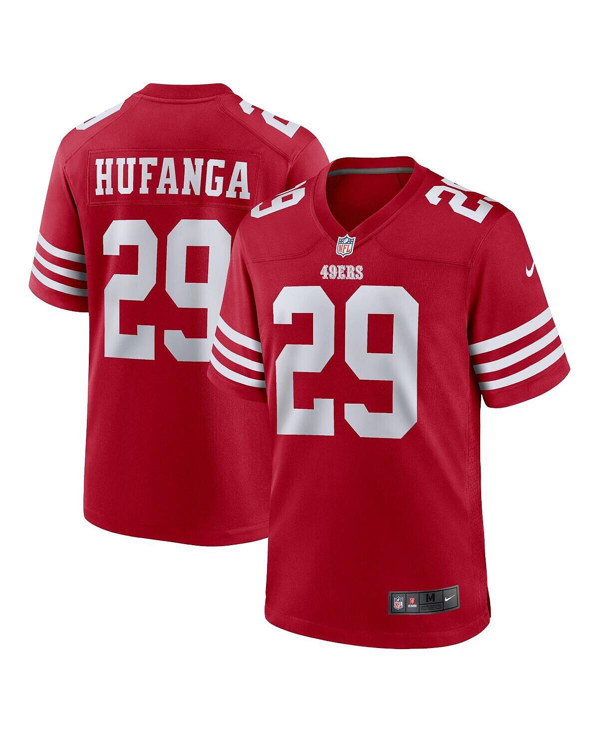 

Мужская футболка talanoa hufanga scarlet san francisco 49ers game player Nike