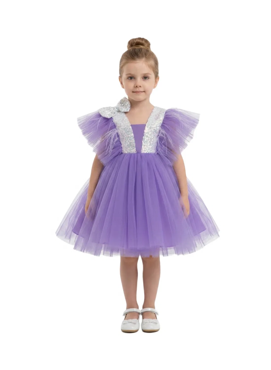 Платье с блестками, модель Girls sequin party dress, Bidani, лавандовый