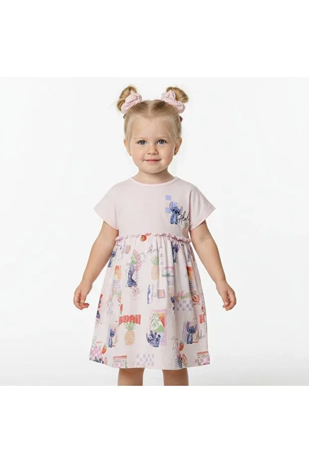 Детское платье для девочек хлопковое Stitch girl's dress Seabubbles, Pink — фото 3