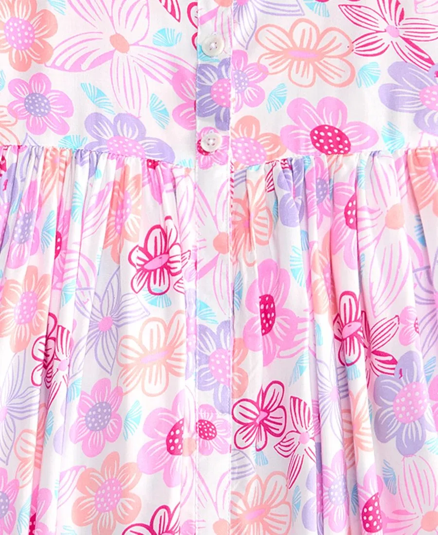 Платье-кнопка с принтом Tropical Floral Epic Threads, Bright White — фото 3