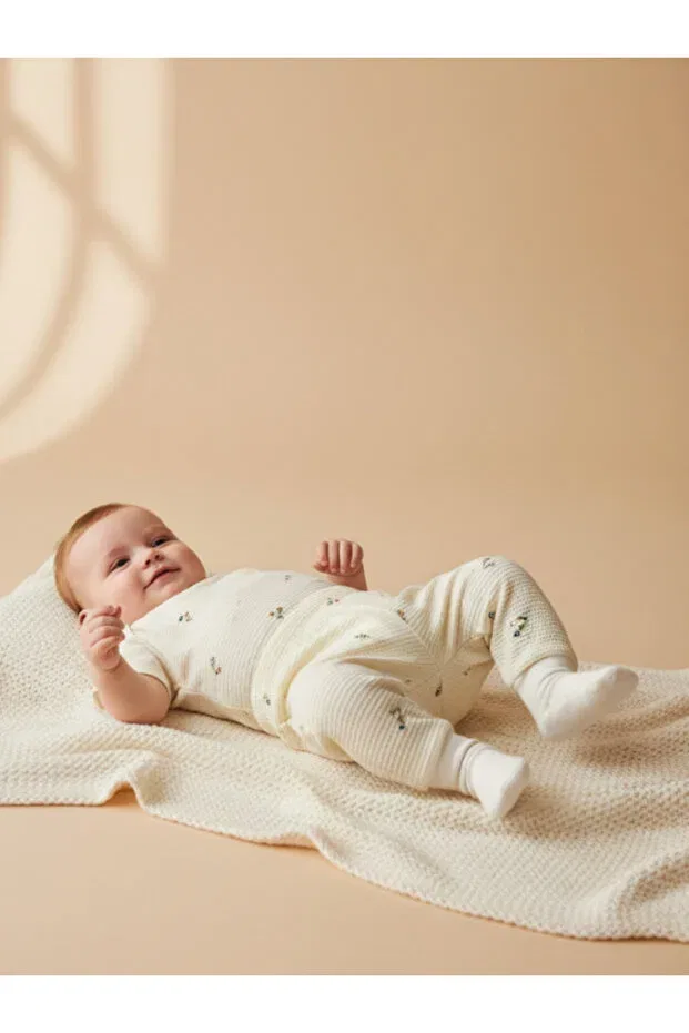 Детские брюки для девочек с принтом Honeybean Colbi Baby, Nude Color — фото 2