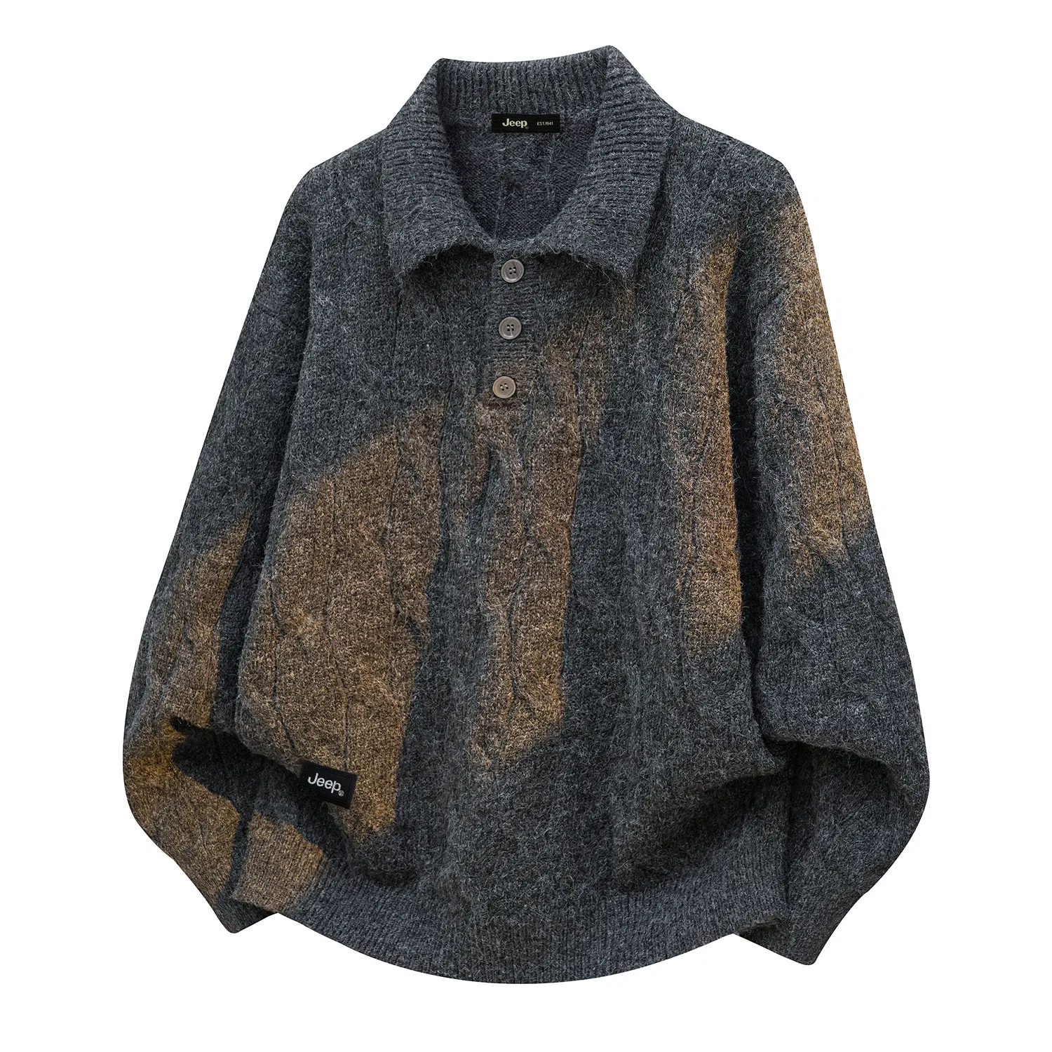 Детский свитер с отложным воротником Jeep Leisure Collection, Carbon Gray