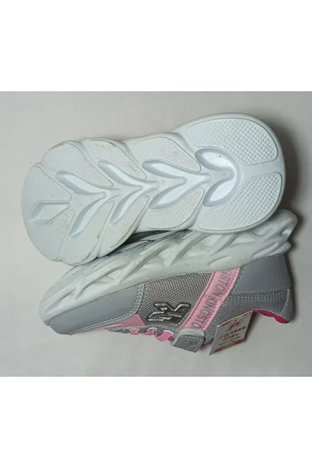 Детские кроссовки для девочек текстильные Picasso Kids, Gray - Pink — фото 4
