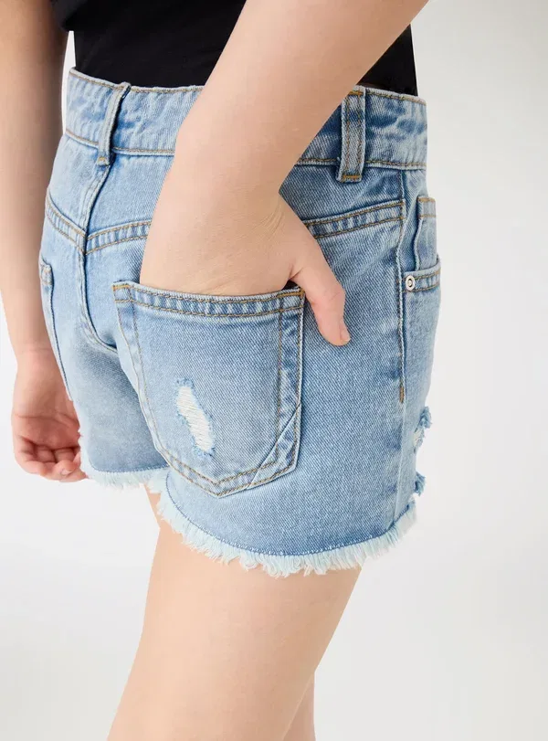 Шорты джинсовые Denim shorts Terranova Denim Medio, синий — фото 4