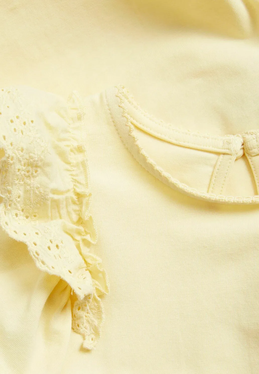 Боди с короткими рукавами и оборками, унисекс - боди Newbie, Yellow — фото 4
