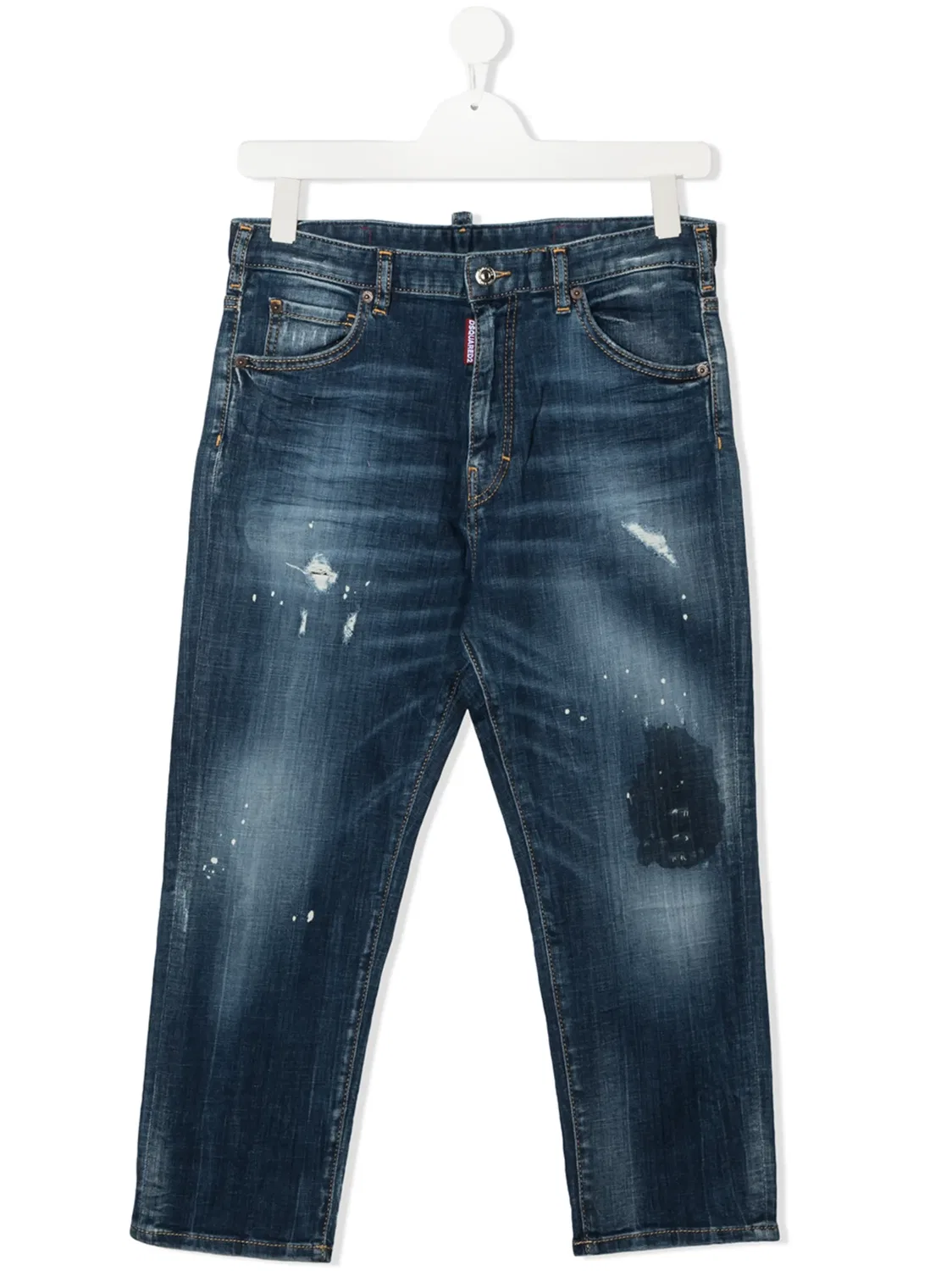 Джинсы с эффектом потертостей DSQUARED2, синий