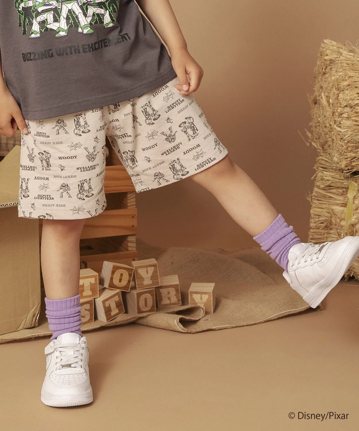 Детские шорты с принтом Toy Story Branshes, Beige