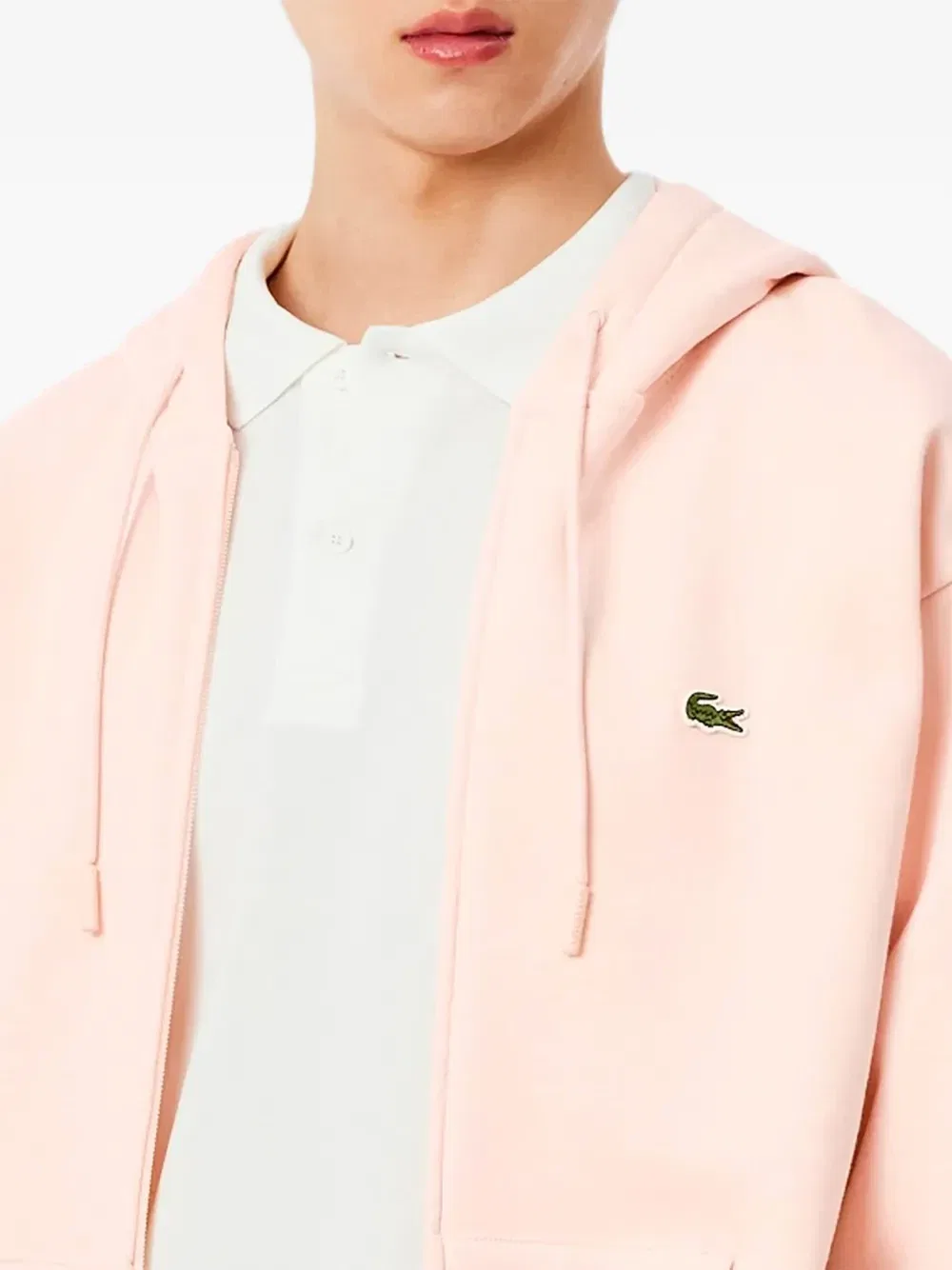 Толстовка на молнии с нашивкой-логотипом Lacoste, розовый — фото 3