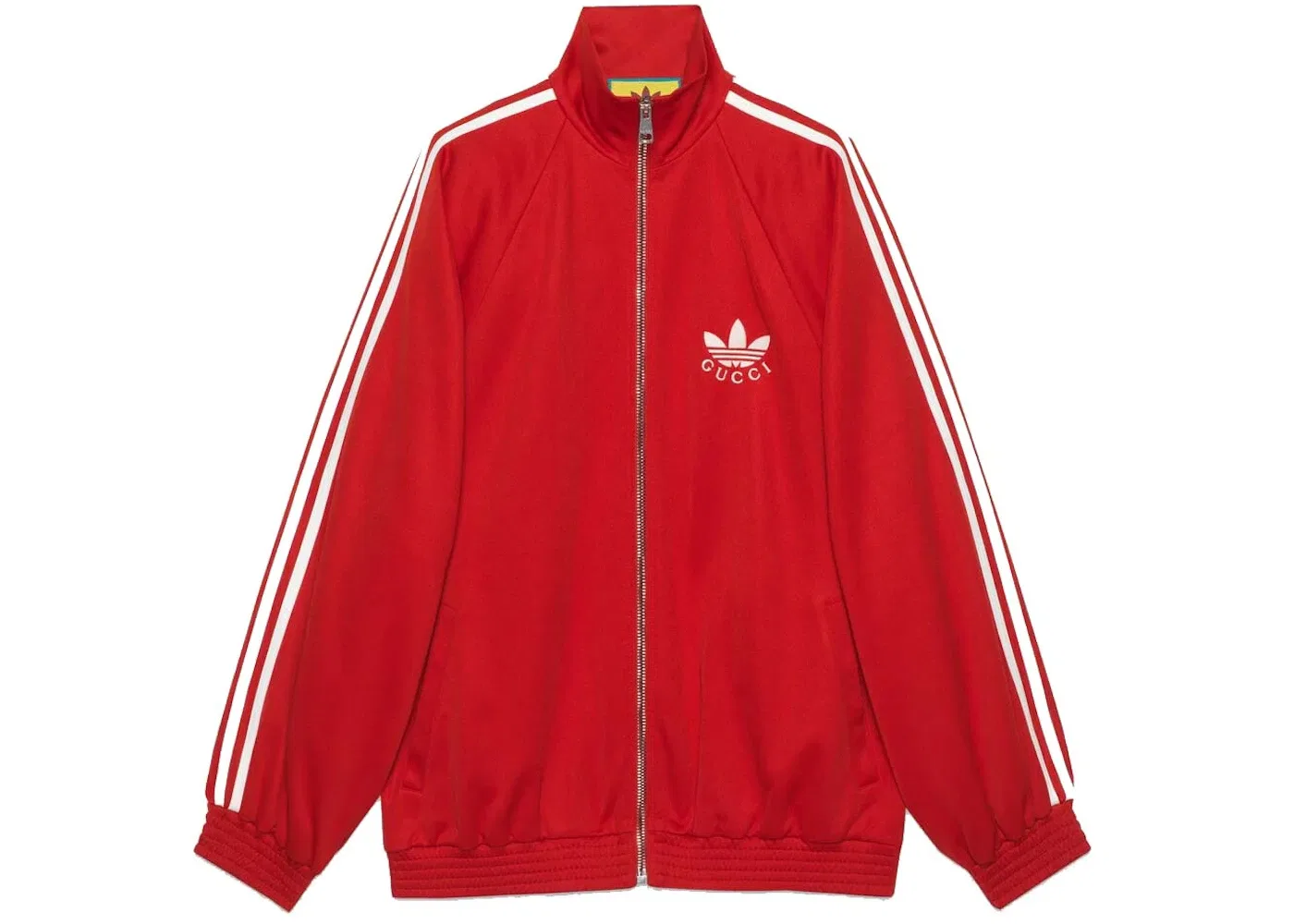 Женская куртка из хлопкового джерси с застежкой-молнией Gucci x Adidas, Bright Red