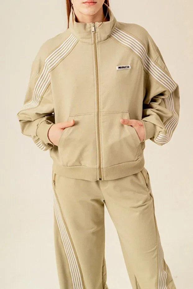 Детский спортивный костюм для девочек с принтом Hausekids, Khaki — фото 2