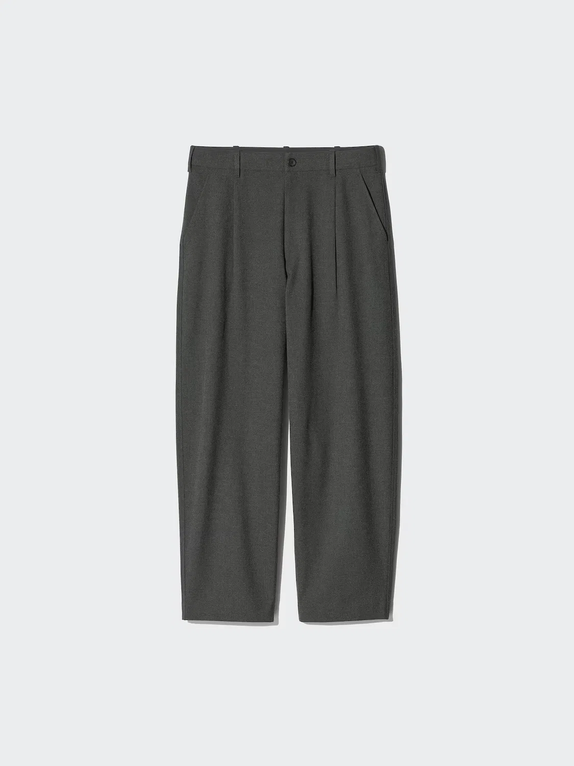 Брюки Uniqlo, свободные широкие штаны со складками, черный — фото 3