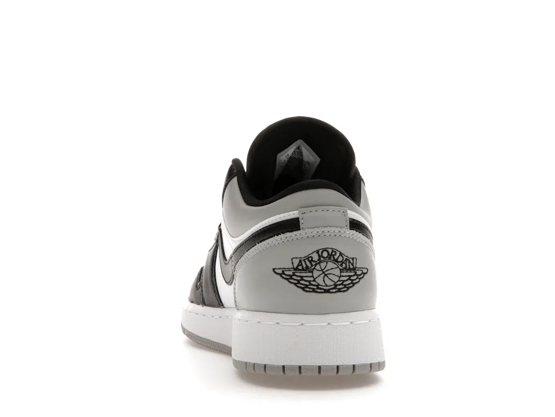 Детские кроссовки для мальчиков и девочек с кожаным верхом Jordan 1 Low Jordan, Light Smoke Grey/Black-White — фото 4
