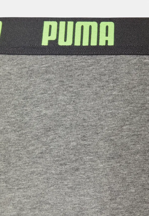 Боксеры хлопковые Boys basic boxer printed stripe 2 pack Puma Fluo Yellow/Grey, желтый/серый — фото 4