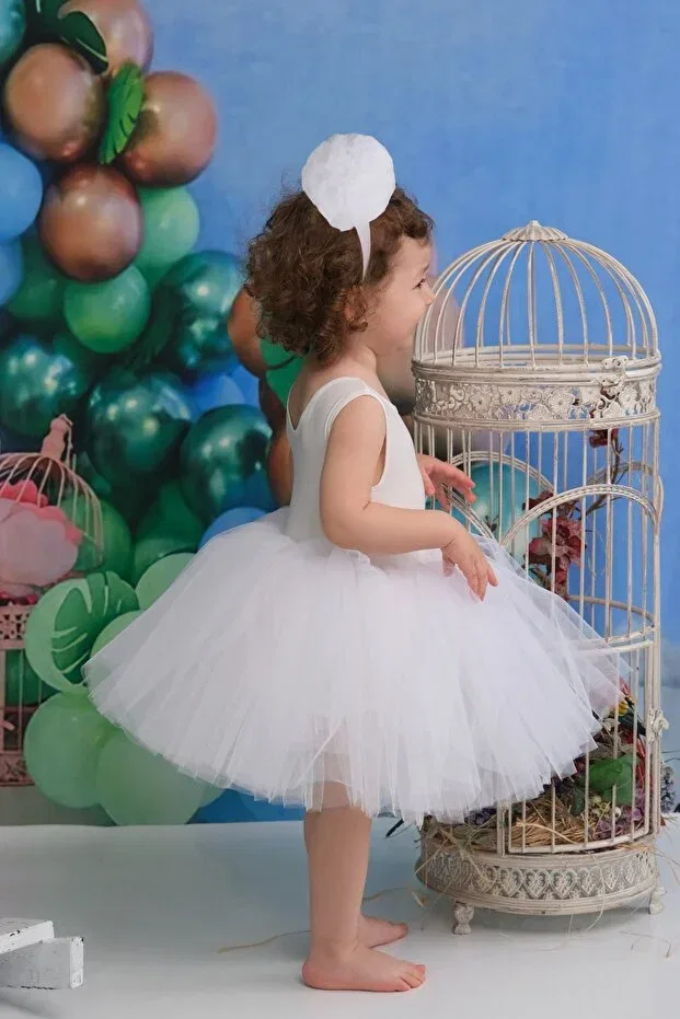 Детское платье-пачка для девочек Tutu Dress, Shecco Babba, White