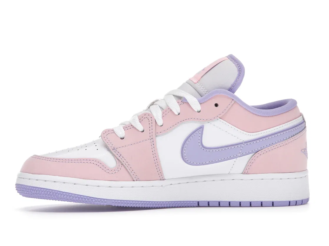 Детские кроссовки Lifestyle с брендовым дизайном Jordan 1 Low Jordan, Arctic Punch/Purple Pulse/White — фото 3