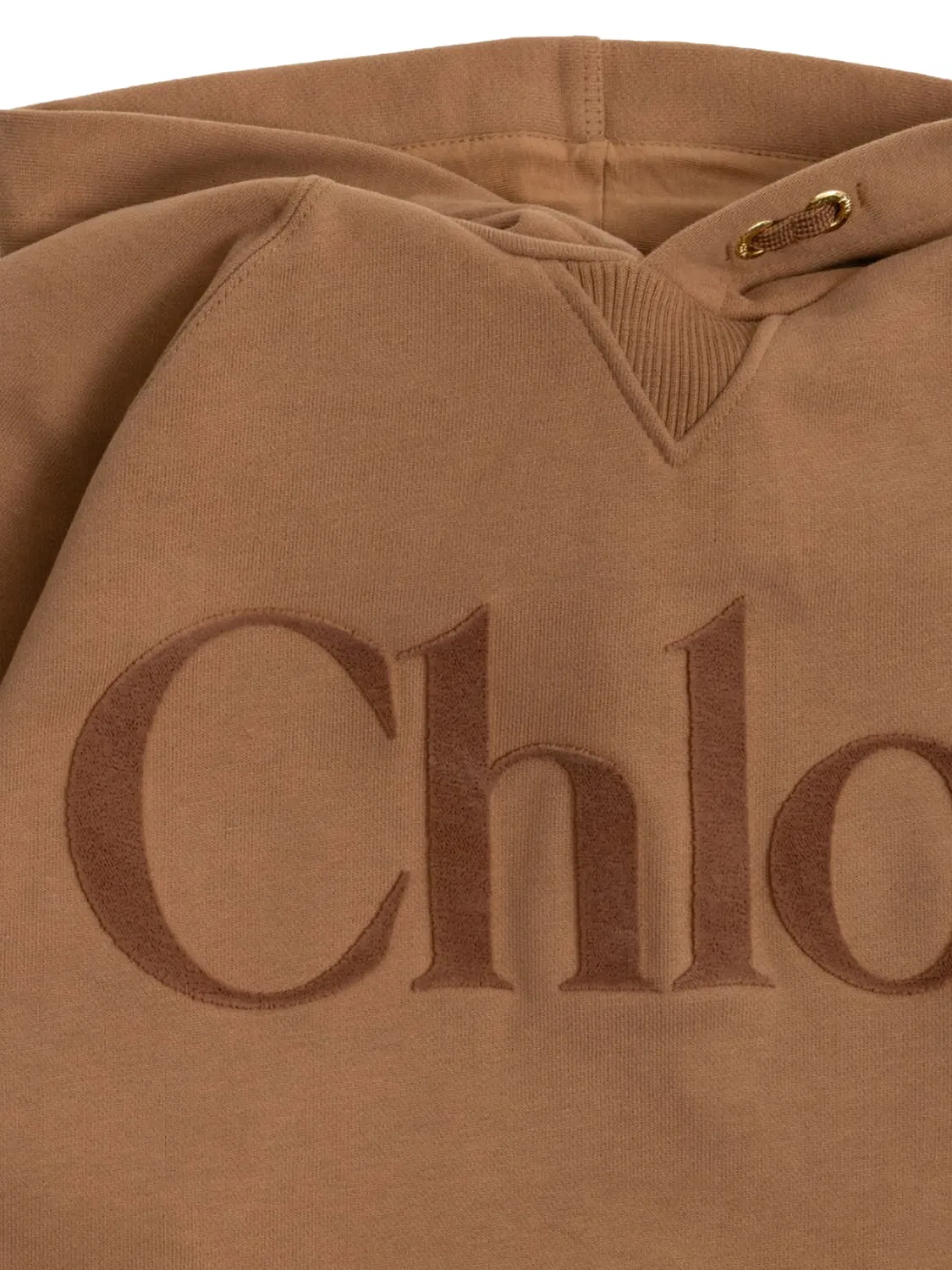 Платье‑худи хлопковое коричневое Chloé, коричневый — фото 2