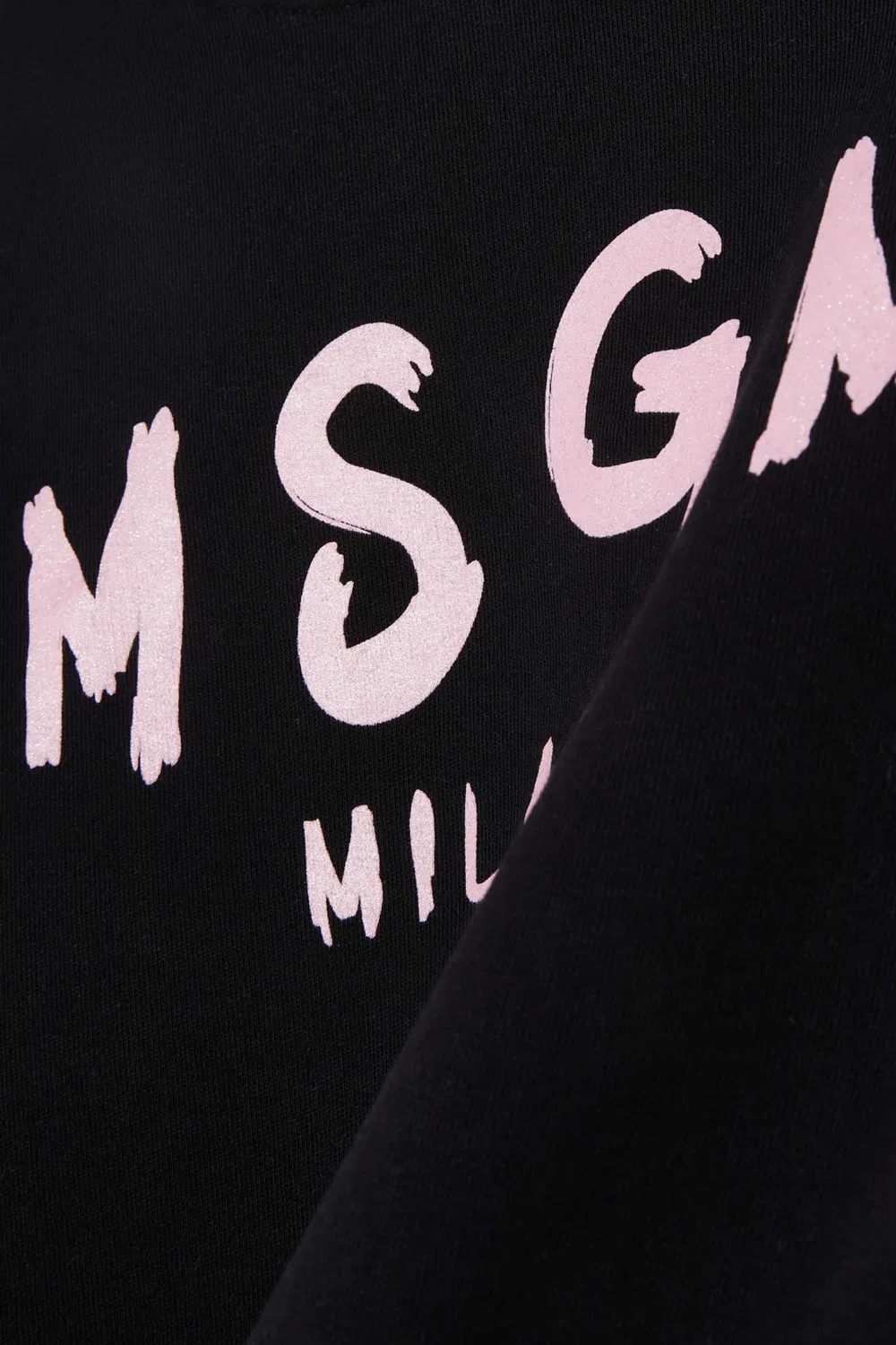 Свитшот хлопковый с логотипом MSGM, черный — фото 3