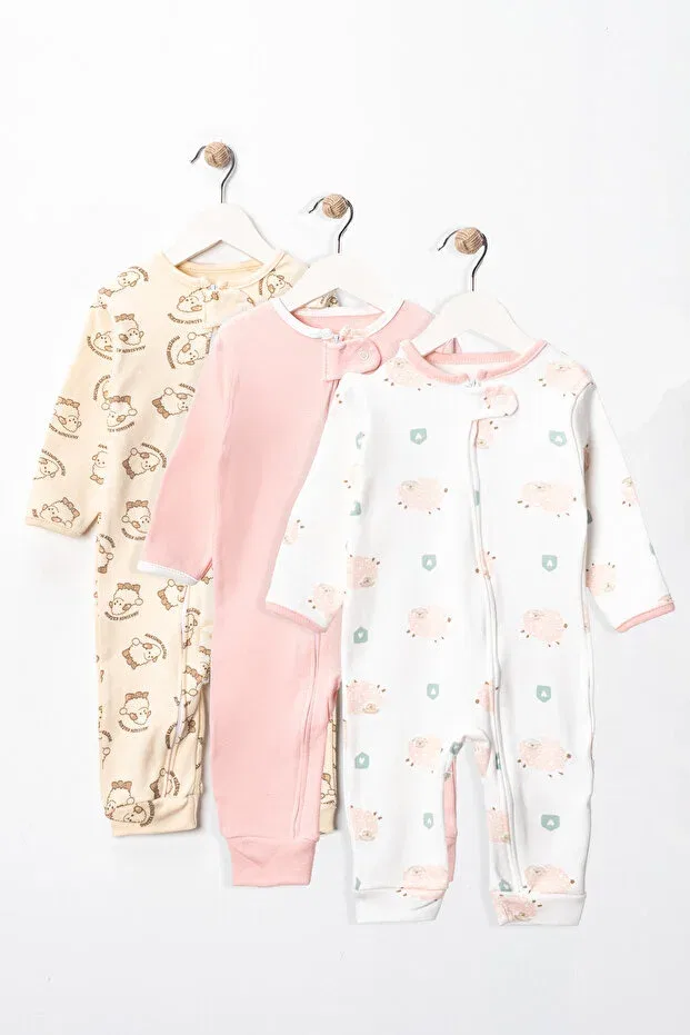 Детский комплект комбинезонов для девочек хлопковый Defne Lina Baby, Multicolor — фото 2