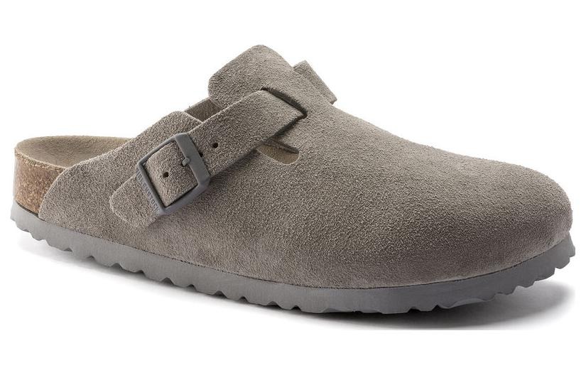 Мюли Birkenstock Boston Soft Footbed Suede унисекс, серый