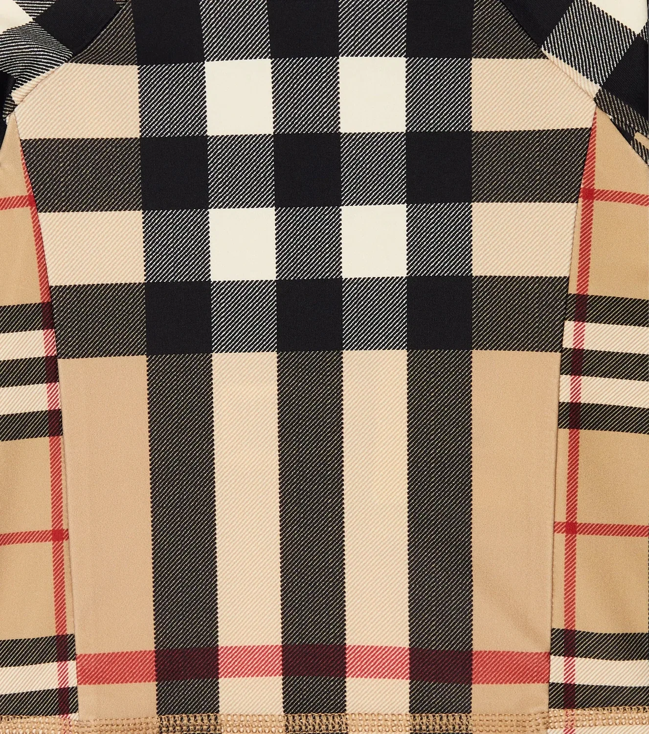 Рашгард в винтажную клетку Burberry Kids, бежевый — фото 3