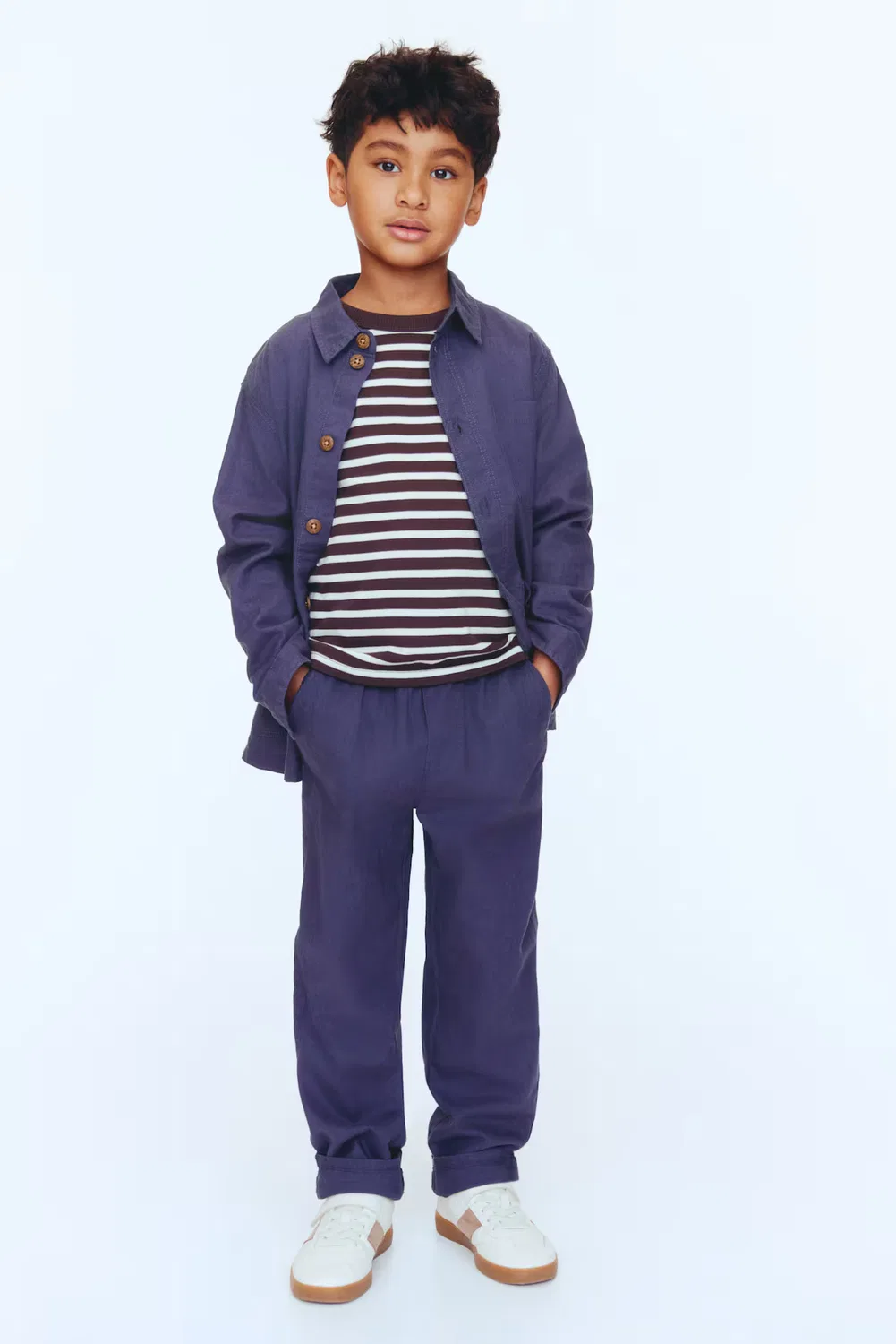 Брюки из льняной смеси H&M, Marineblau