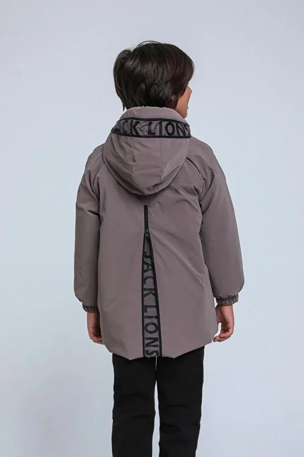 Детское пальто для девочек с принтом Jack Luxery Hausekids, Mocha — фото 3