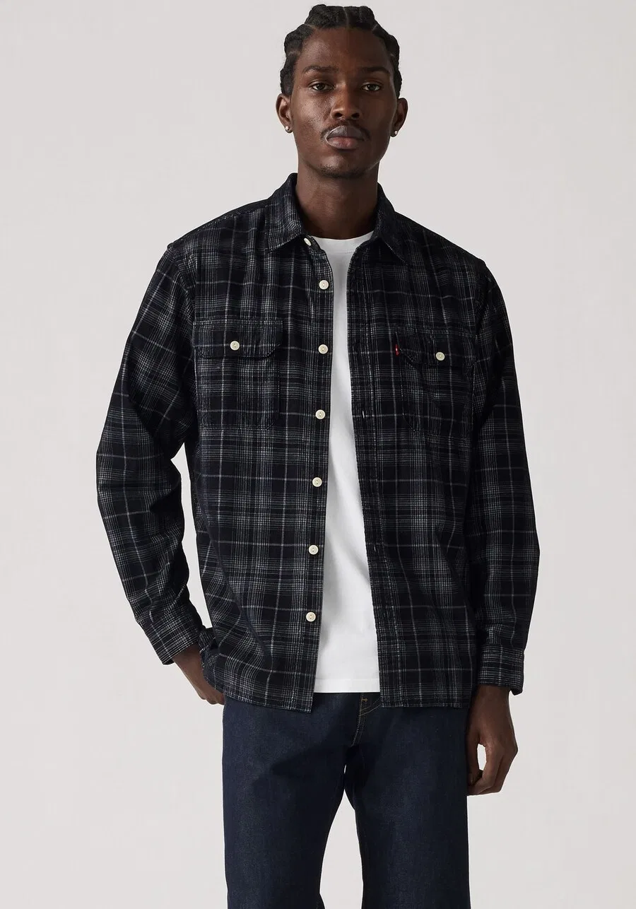 Рубашка LEVI'S Regular fit на пуговицах, модель 'Jackson Worker', серого цвета