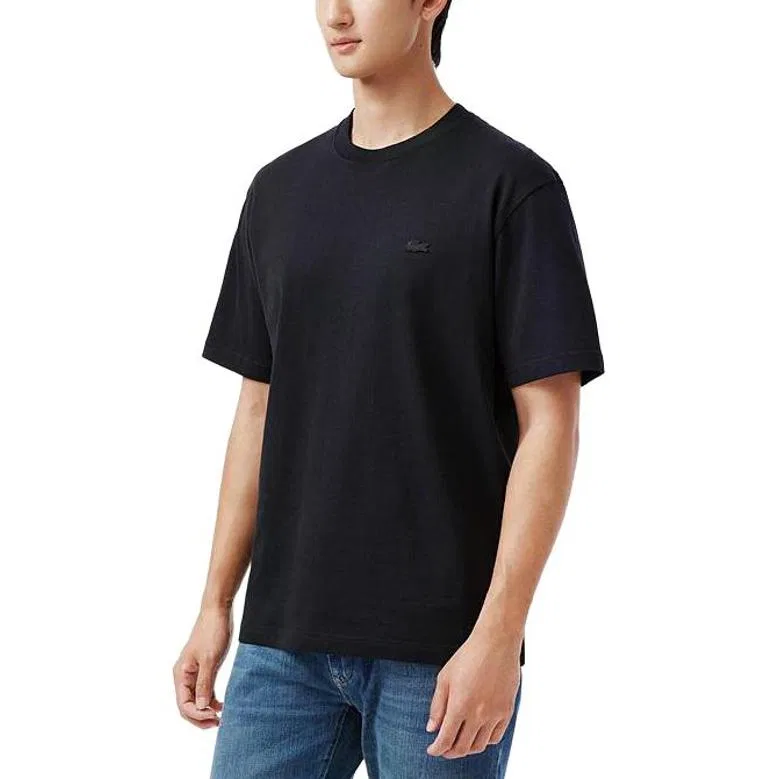 Футболка Lacoste Мужская, Круглый вырез, Dark синий черный — фото 4