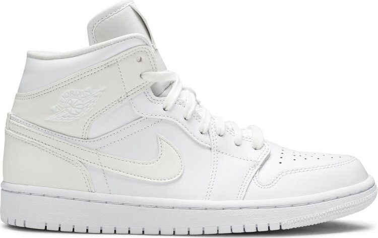 Кроссовки Wmns Air Jordan 1 Mid White Ivory, белый