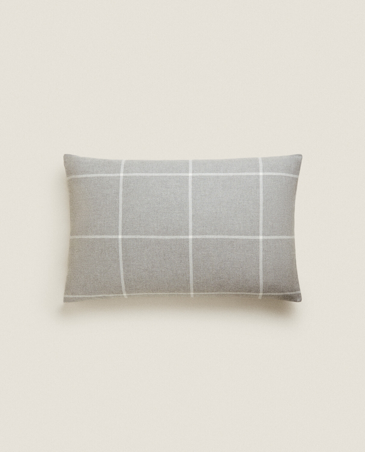 Наволочка Zara Home Check Flannel, серый — фото 4