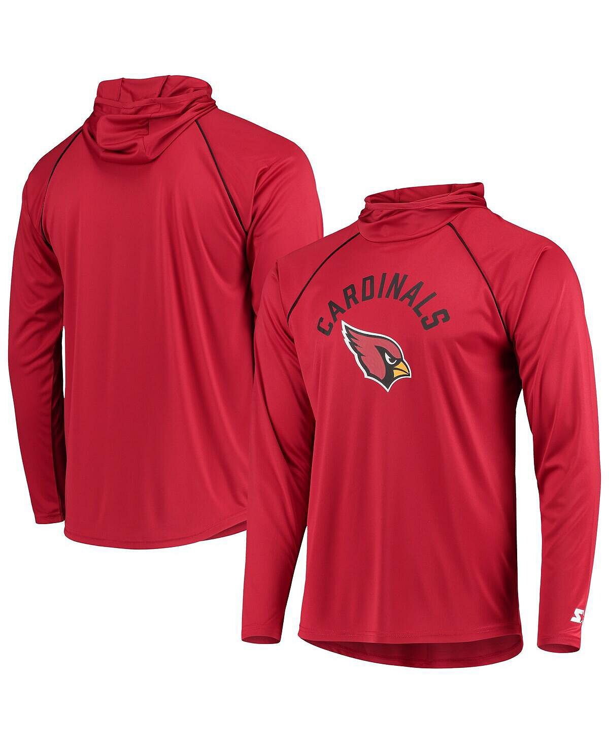 

Мужская футболка с капюшоном cardinal arizona cardinals с длинными рукавами реглан Starter