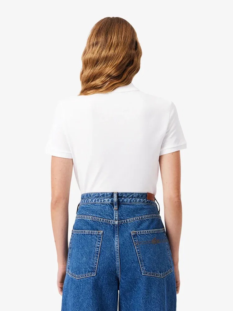 Футболка поло LACOSTE Slim Fit, White — фото 3