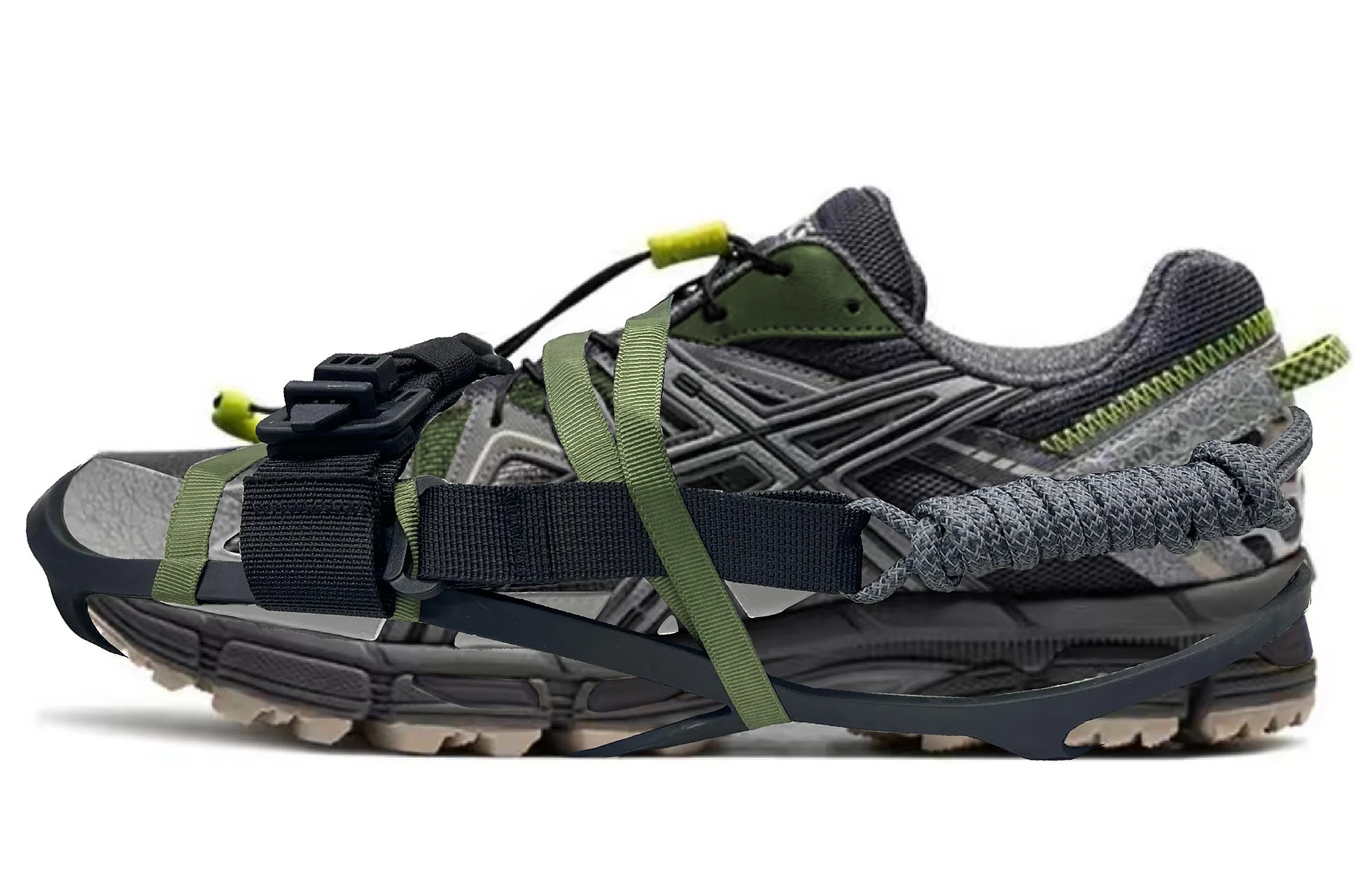 

Кастомизированные кроссовки Asics Gel-Kahana 8 Running Shoes Men Low-Top, серый/зеленый