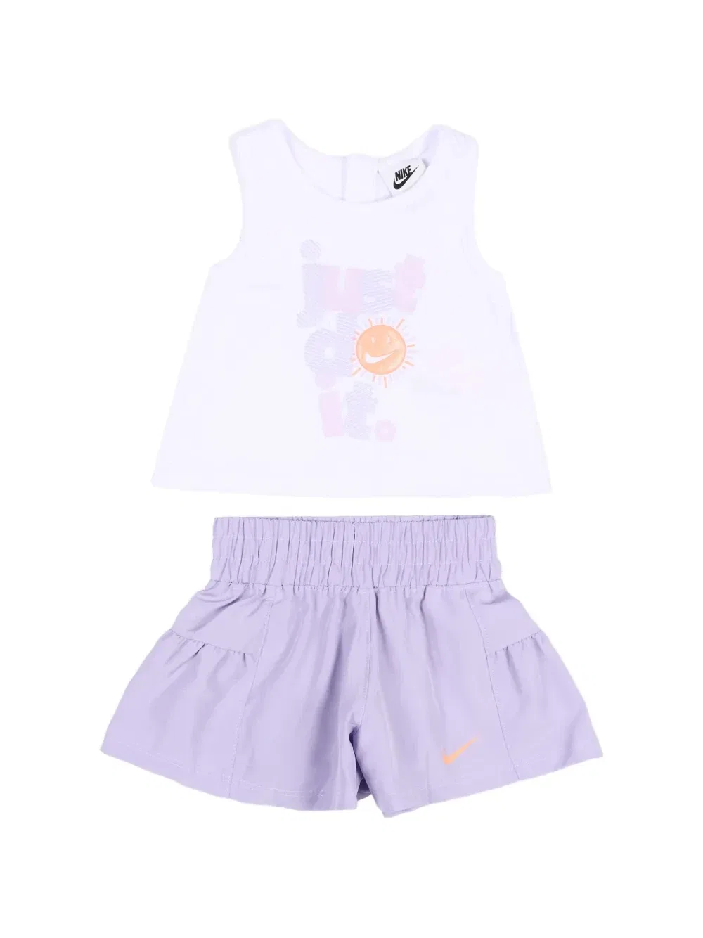 Комплект из майки и шорт с графическим принтом Nike Kids, фиолетовый