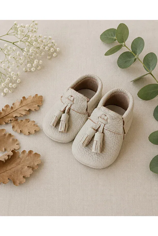 Детские мокасины из натуральной кожи Moccasins Viela Gift Atelier, Nude Color