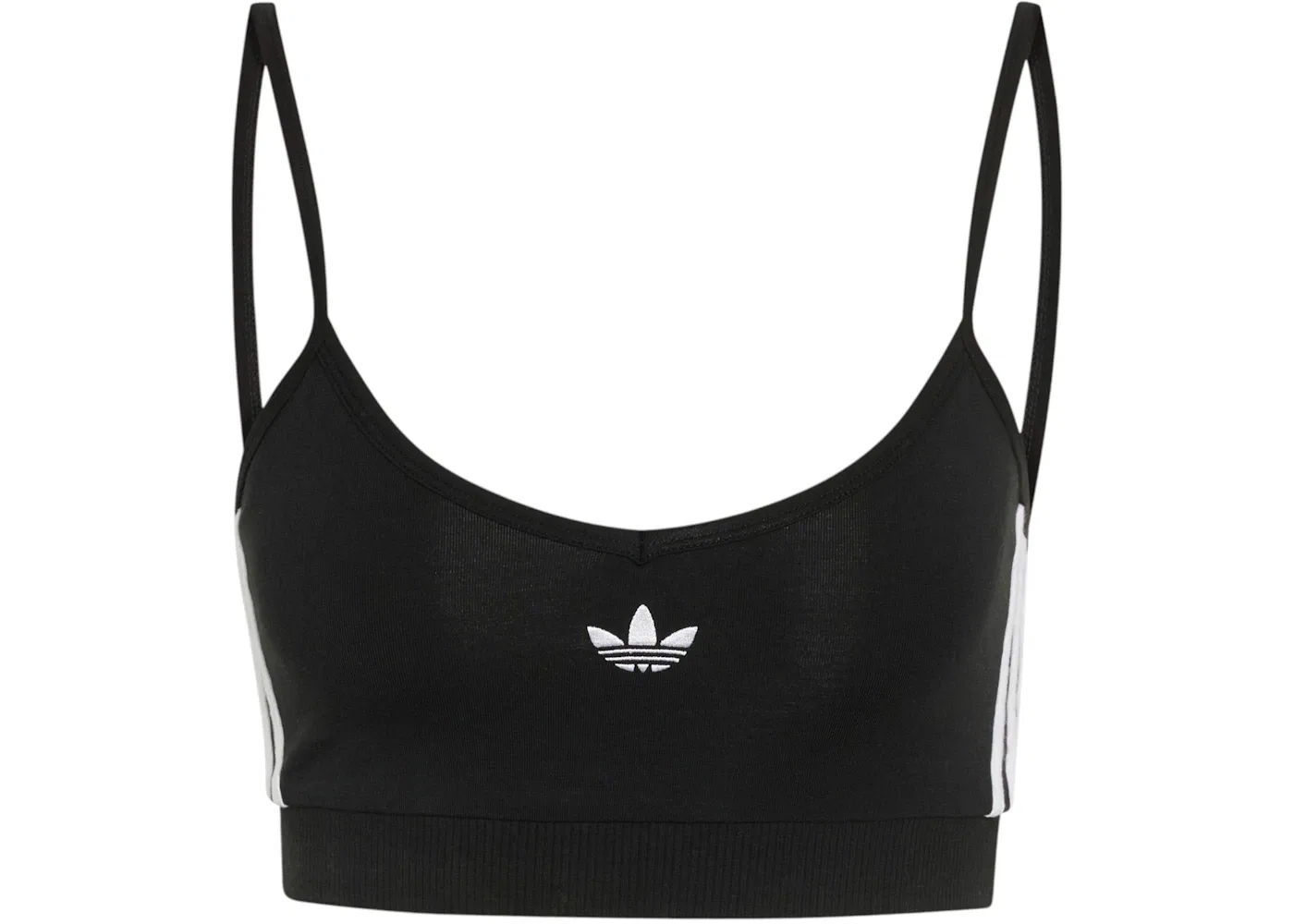 Женский бюстгальтер-бралетт с полосками Adidas, Black/White
